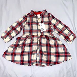 NWT! toddler Christmas button down dress.